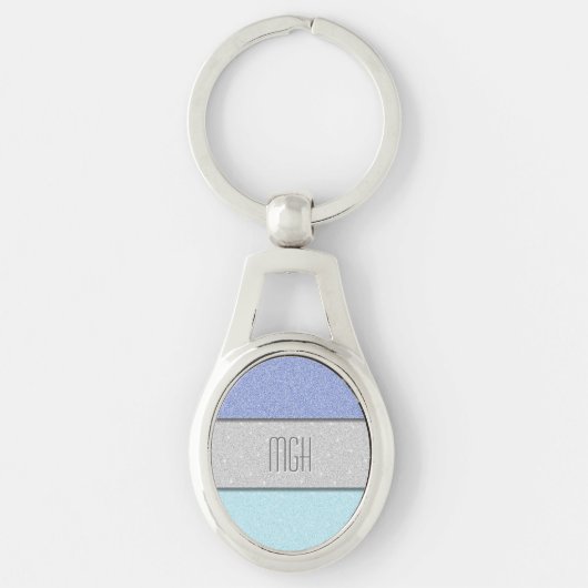 Op maat gemaakte monogram nep glitters glamour sleutelhanger (Voorkant)