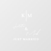 Op maat gemaakte monogram Net getrouwd auto trouwb Raamsticker (Vel)
