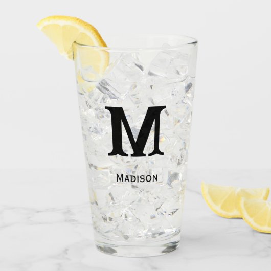 Op maat gemaakte monogram- of naam-bierglas glas (Voorkant ijs)