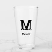 Op maat gemaakte monogram- of naam-bierglas glas (Voorkant)