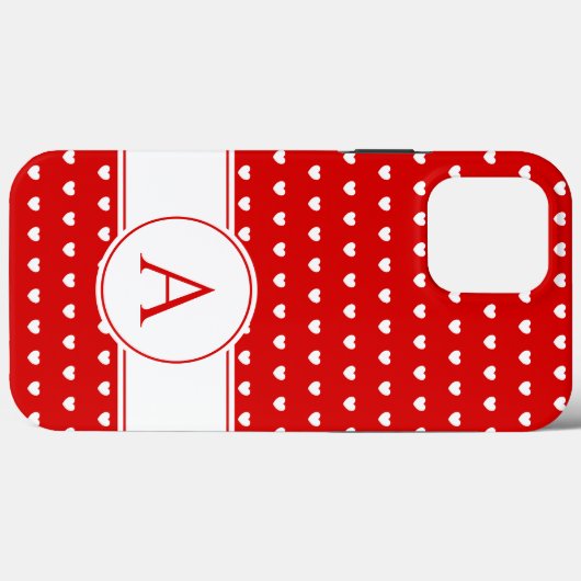 Op maat gemaakte monogram opvallend rood en wit iP Case-Mate iPhone Case (Achterkant (horizontaal))