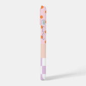 Op Maat Gemaakte Monogram Pastel Stippen Lilak Ger iPhone 15 Case (Linkerkant)