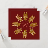 Op maat gemaakte monogram peperkoekkatten - Handge Kaart (Voorkant / Achterkant in situ)