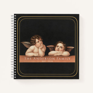 Op maat gemaakte monogram Raphael Cherub Huwelijks Notitieboek