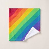 Op maat gemaakte monogram regenboogkleurige badhan bad handdoek (Wasdoekje)