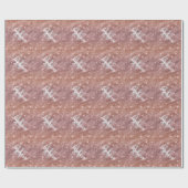 Op maat gemaakte monogram roze gouden glitter cadeaupapier (Vlak)