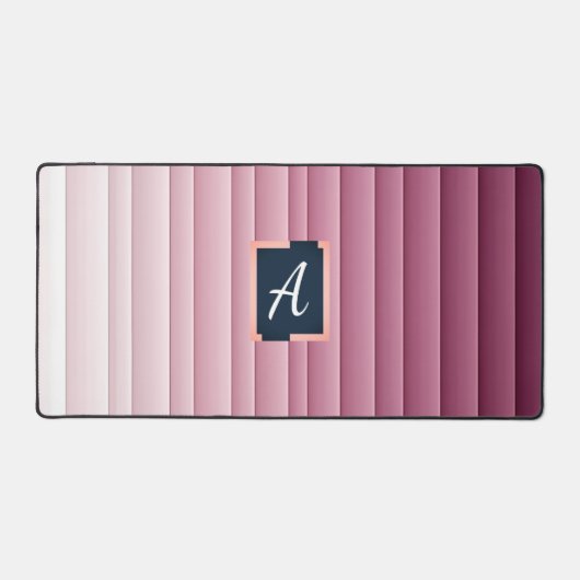 Op maat gemaakte monogram roze verloop verticale b bureaumat (Voorkant)