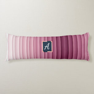 Op maat gemaakte monogram roze verloop verticale b lichaamskussen