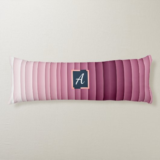Op maat gemaakte monogram roze verloop verticale b lichaamskussen (Voorkant)