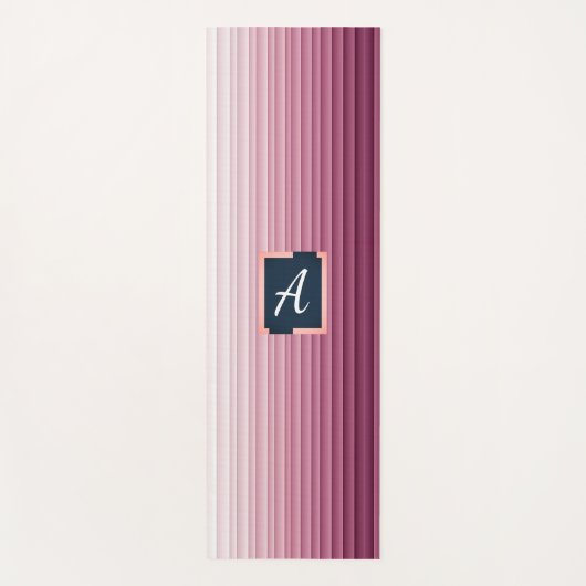Op maat gemaakte monogram roze verloop verticale y yogamat (Voorkant)