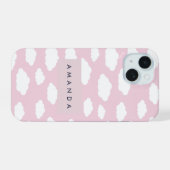 Op Maat Gemaakte Monogram Schattig Meisjesachtig R iPhone 15 Case (Achterkant horizontaal)