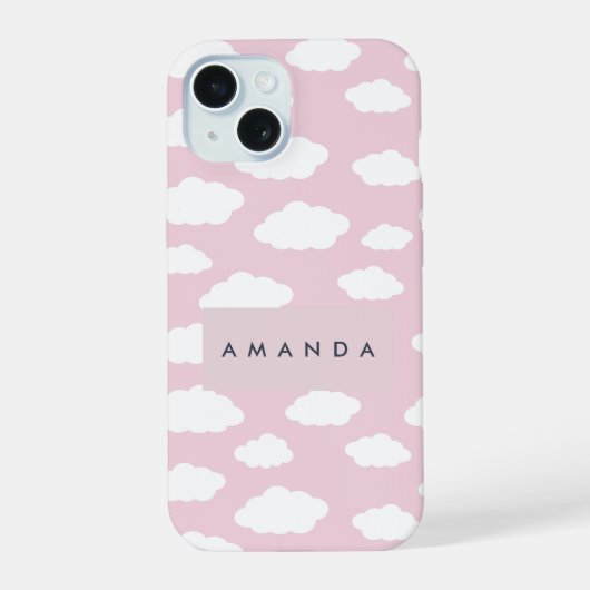 Op Maat Gemaakte Monogram Schattig Meisjesachtig R iPhone 15 Case (Achterkant)