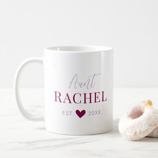 Op maat gemaakte monogram tante koffiemok (Met donut)