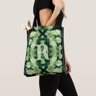 Op maat gemaakte monogram Uw eerste naam Wilde Roz Tote Bag