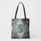 Op maat gemaakte monogram Uw initiële naam Rode Ap Tote Bag (Voorkant)