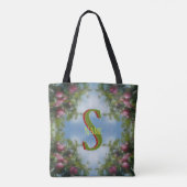 Op maat gemaakte monogram Uw initiële naam Rode Ap Tote Bag (Achterkant)