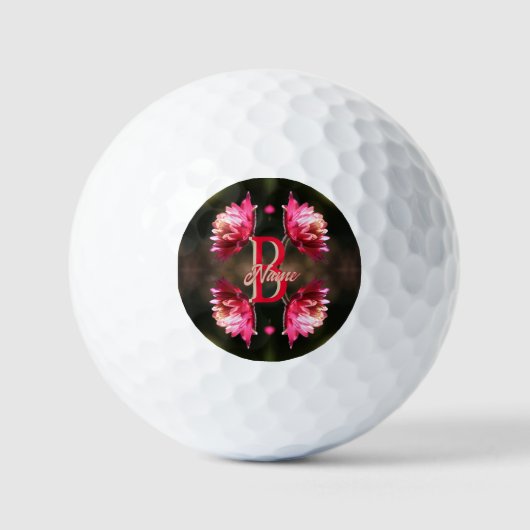 Op maat gemaakte monogram Uw initiële naam Rode Bl Golfballen (Voorkant)