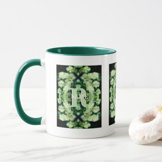 Op maat gemaakte monogram Uw initiële naam Wilde r Mok (Met donut)