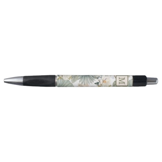 Op maat gemaakte monogram waterverf bloem pen (Voorkant)