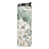 Op maat gemaakte monogram waterverf bloem thermosbeker (Gedraaid links)
