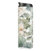 Op maat gemaakte monogram waterverf bloem thermosbeker (Geroteerd rechts)
