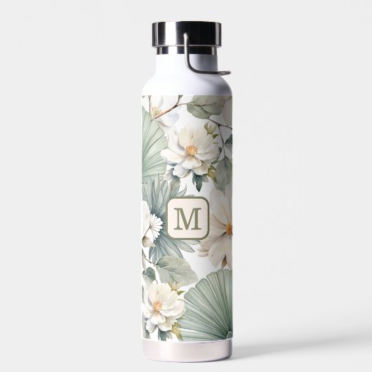Op maat gemaakte monogram waterverf bloem waterfles (Links)