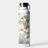 Op maat gemaakte monogram waterverf bloem waterfles (Achterkant)