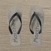 Op maat gemaakte monogram zand teenslippers voor m