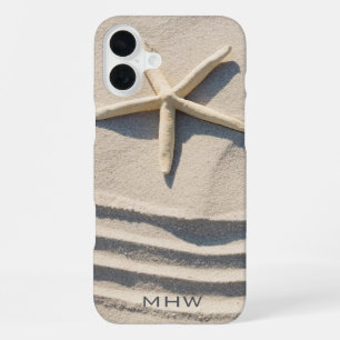 Op maat gemaakte monogram zeester telefoonhoesjes iPhone 16 plus hoesje