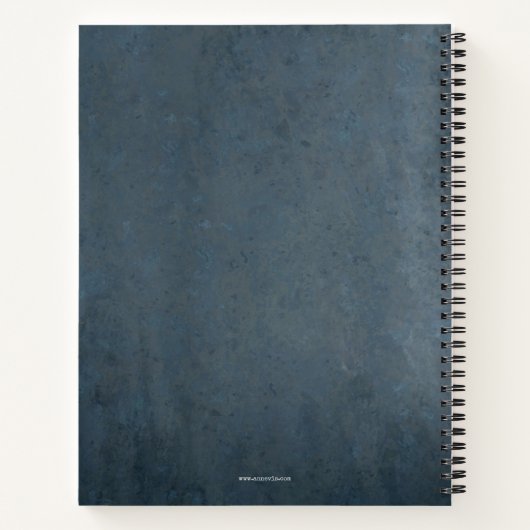 Op maat gemaakte monogrammen Minimalistische Grung Notitieboek (Achterkant)