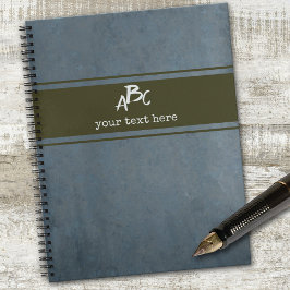 Op maat gemaakte monogrammen Minimalistische Grung Notitieboek