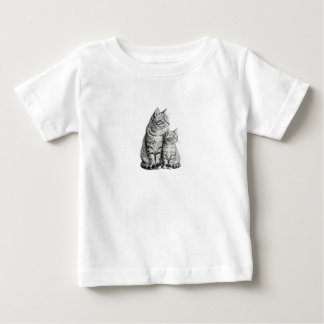Op maat gemaakte Mopshond en Kitten Schets Baby T-