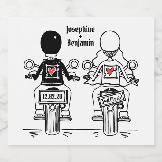 Op maat gemaakte motorfiets huwelijksfleslabels bier etiket (Enkel label)