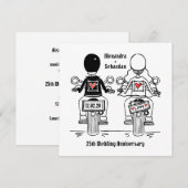 Op maat gemaakte motorfiets voor huwelijksjubileum kaart (Voorkant / Achterkant)
