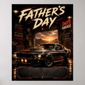Op maat gemaakte Muscle Car Vaderdag Poster Cadeau