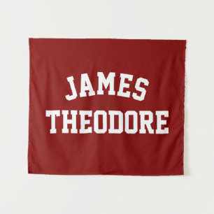 Op maat gemaakte naam banner gepersonaliseerde kin wandkleed