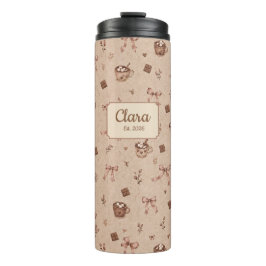 Op maat gemaakte naam Cozy Cocoa Hot Chocolate Pat Thermosbeker