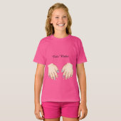 Op maat gemaakte naam Cute nagelkunst handen kids T-shirt (Voorkant volledig)