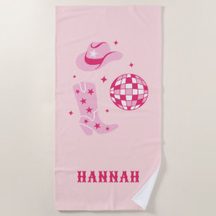 Op maat gemaakte naam Disco Cowgirl Bachelorette-s Strandlaken