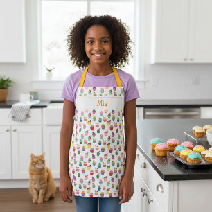 Op maat gemaakte naam en Cupcake Print Schort voor