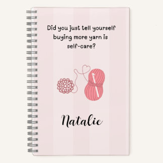 Op maat gemaakte naam “Garen is Zelfzorg” Spiraal Notitieboek
