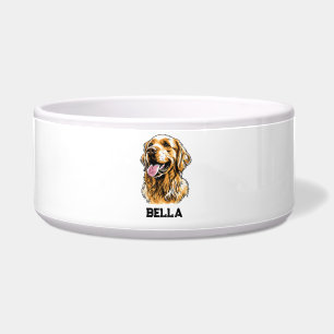 Op maat gemaakte naam Golden Retriever hondenportr Voerbakje