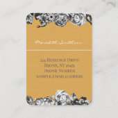 Op maat gemaakte naam gouden rozen chique monogram visitekaartje (Achterkant)