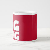 Op maat gemaakte naam grote mok rood C81 & witte l (Voorkant)
