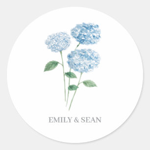 Op maat gemaakte naam Hortensia Bloem Schilderen B Ronde Sticker