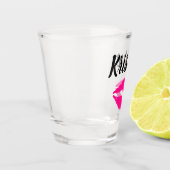 Op maat gemaakte naam Hot Roze Lippen Kus Shot Glas (Links)