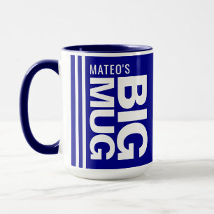 Op maat gemaakte naam & initiaal   Diep marineblau Mok