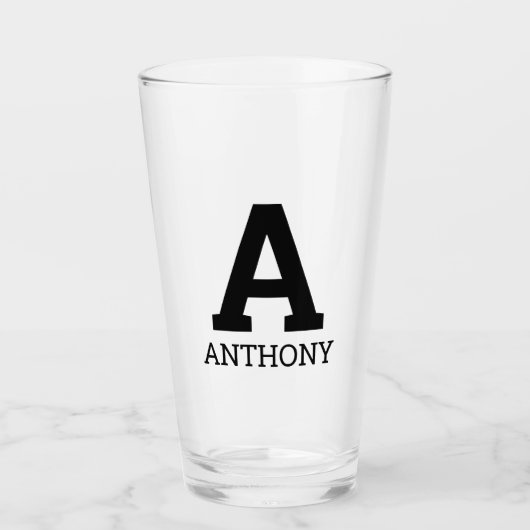 Op maat gemaakte naam initiële monogramletter tumb glas (Voorkant)