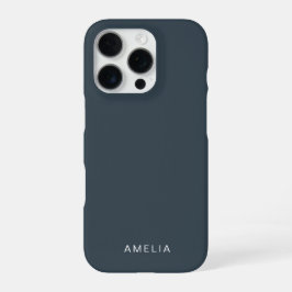 Op maat gemaakte naam Koolblauwe iPhone-hoes iPhone 16 Pro Hoesje