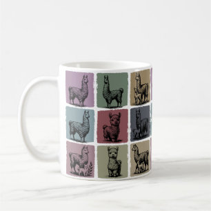 Op maat gemaakte naam Lama Gepersonaliseerd Retro Koffiemok